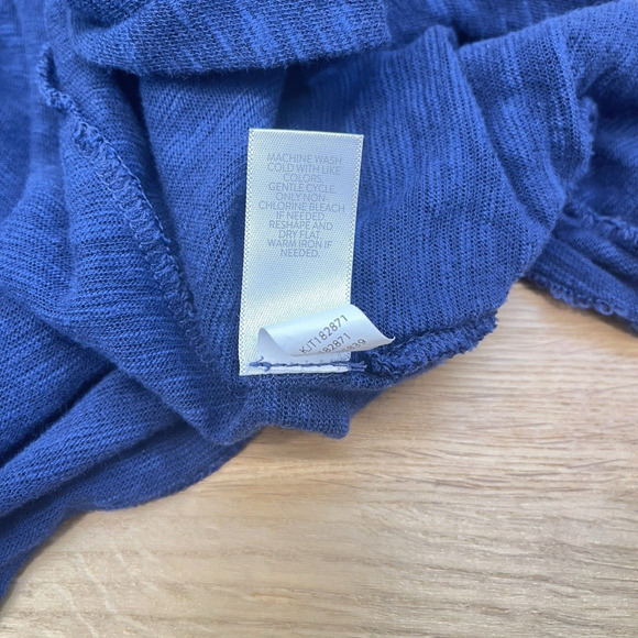 J. Jill Cardigan Sweater Womens Size M Blue Linen Open Front Beachy Coastal - Picture 6 of 8